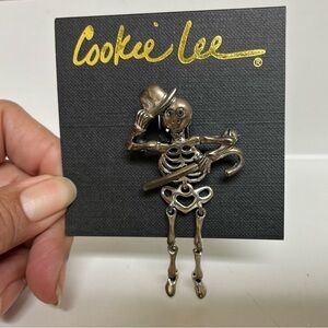 Vintage Cookie Lee Skeleton Brooch